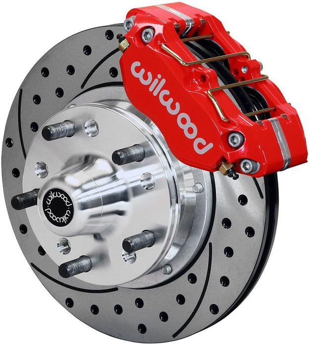 Wilwood Dynapro Dust-Boot Front Brake Kit - 4-Piston 11" - Red Caliper (WB140-13202-DR)