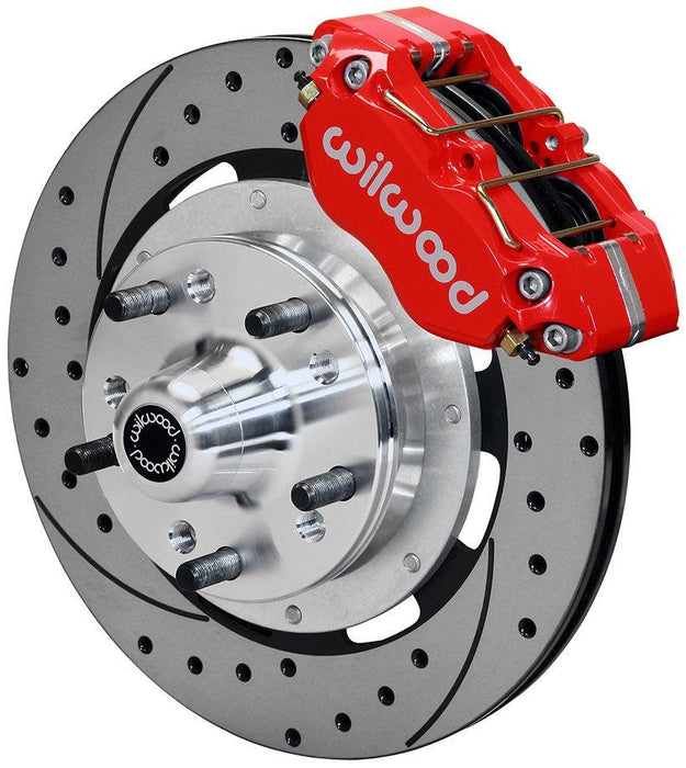 Wilwood Dynapro Dust-Boot Front Brake Kit - 4-Piston 12.19" - Red Caliper (WB140-13203-DR)