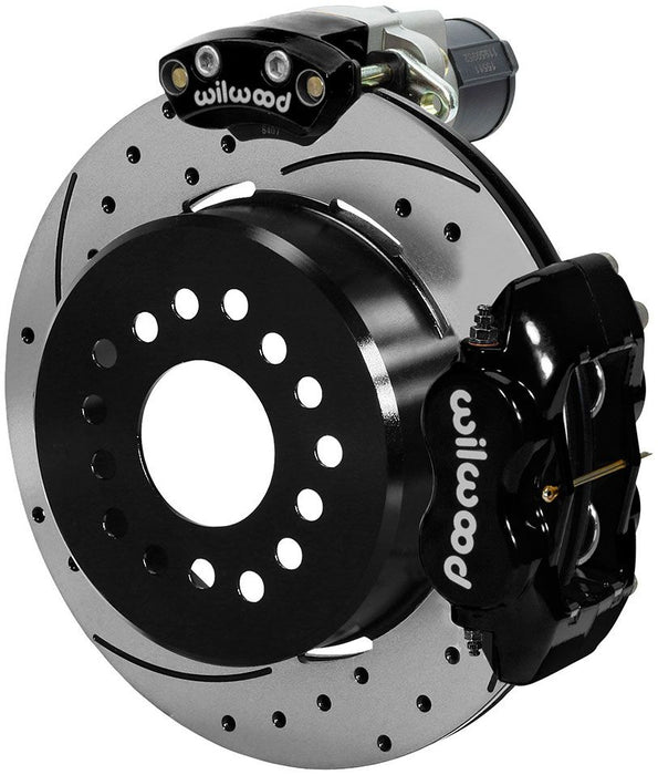 Wilwood Forged Dynalite Rear Electronic Parking Brake Kit, 12.19" Rotor, Black Caliper (WB140-15843-D)