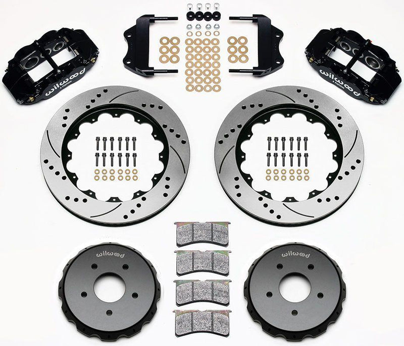 Wilwood Forged Narrow Superlite 6R Big Brake Front Brake Kit (Hat) - Black (WB140-9296-D)