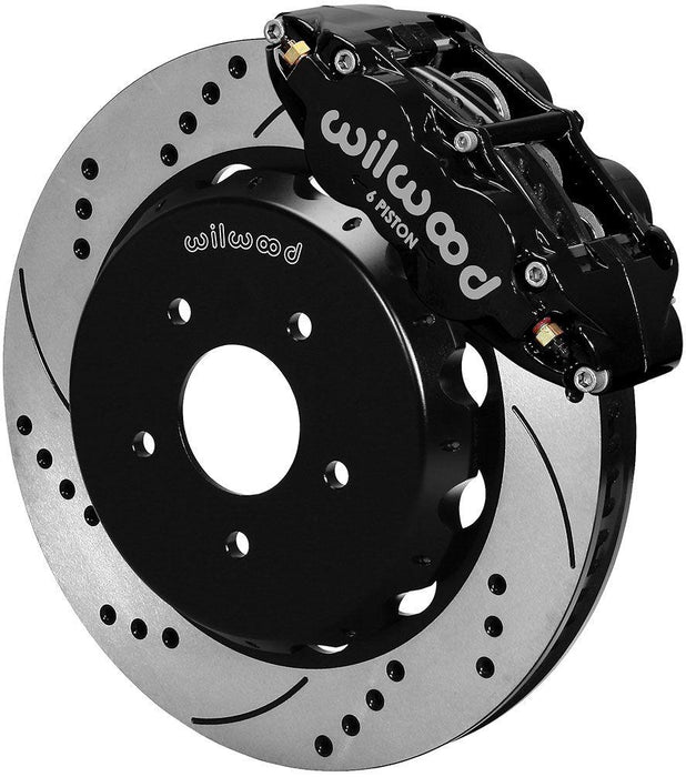 Wilwood Forged Narrow Superlite 6R Big Brake Front Brake Kit (Hat) - Black (WB140-9296-D)