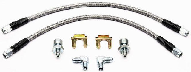 Wilwood Universal 14" Braided Flexline Kit, 3/8"-24 Chassis Fittings (WB220-7056) WB220-7056