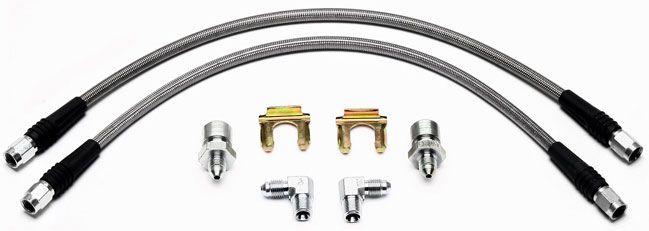 Wilwood Universal 16" Braided Flexline Kit, 3/8"-24 Chassis Fittings (WB220-7699) WB220-7699