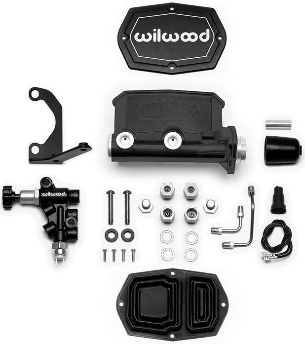 Wilwood Compact Tandem Master Cylinder Kit, 1" Bore, Black (WB261-14963-BK) WB261-14963-BK