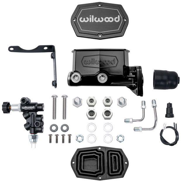 Wilwood Compact Tandem Master Cylinder & Valve Kit, Mopar 4-Bolt, 1.00" Bore (WB261-16797-BK) WB261-16797-BK