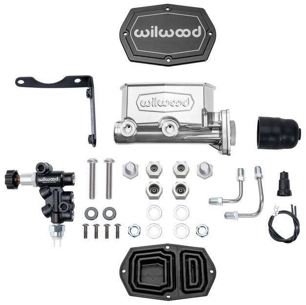 Wilwood Compact Tandem Master Cylinder & Valve Kit, Mopar 4-Bolt, 1-1/8" Bore (WB261-16798-P) WB261-16798-P