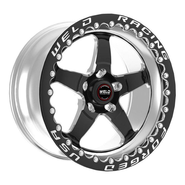 WELD RT-S S71 15 x 8.3" Wheel, Polished with Black Center and Single Beadlock for M/T (WE71MB508A55F)