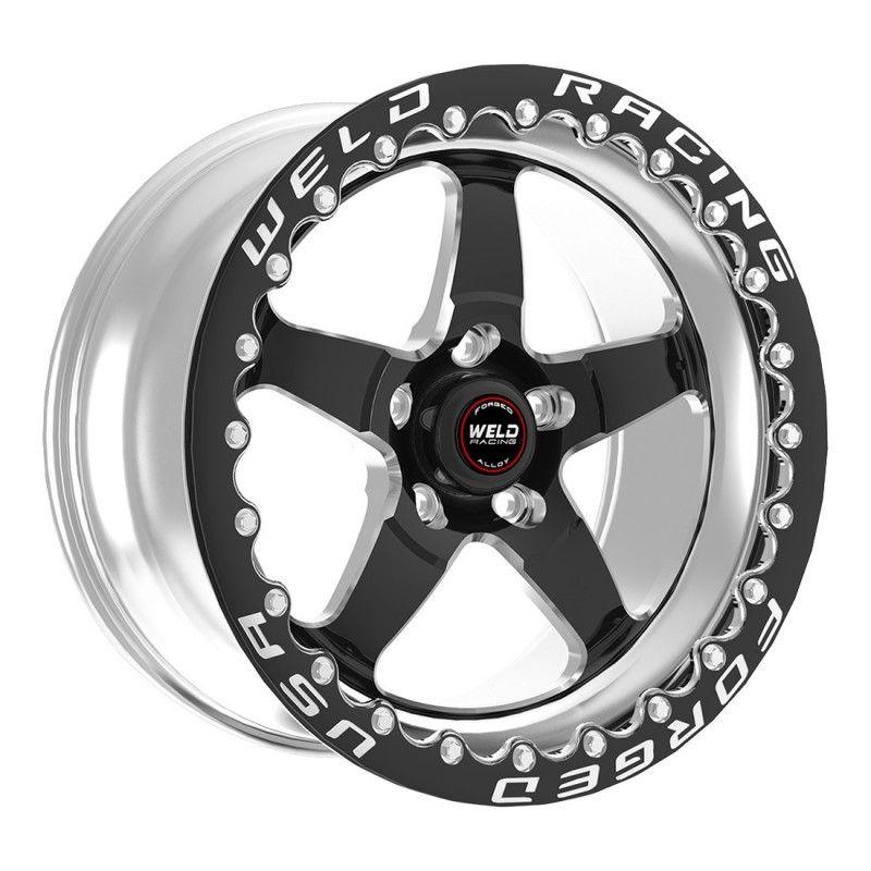 WELD RT-S S71 15 x 8" Wheel, Polished with Black Center and Single Beadlock for M/T (WE71MB508B35F) WE71MB508B35F