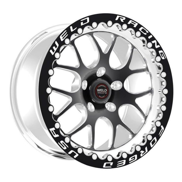 Weld RT-S S77 15 x 8.33" Wheel, Polished with Black Center and Single Beadlock for M/T (WE77MB508A55F)