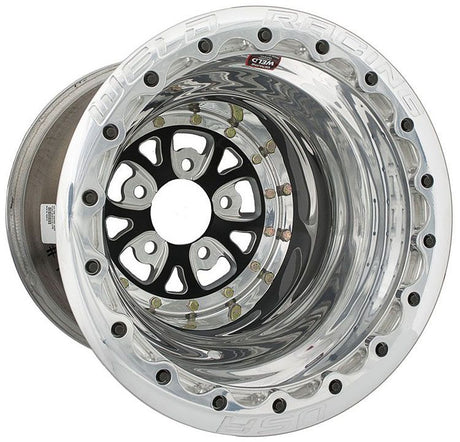 WELD V-Series 15 x 10" Wheel, Black Center, Double Beadlock for M/T (WE784B510210DMBL)