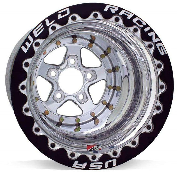 WELD Aluma Star 15 x 12" Polished Wheel, Black Double Beadlock for M/T (WE788-512276DBLK)