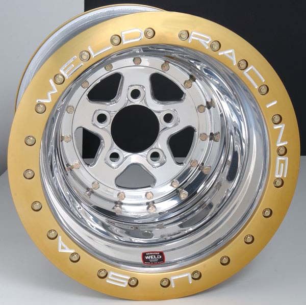 WELD AlumaStar 2.0 15 x 14" Double Bead-Loc Wheel - Polished Finish with Black Bead-Loc (WE788-514206DBL)