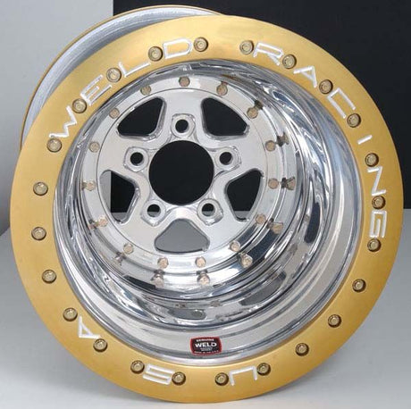 WELD AlumaStar 2.0 15 x 14" Double Bead-Loc Wheel - Polished Finish with Black Bead-Loc (WE788-514206DBL)