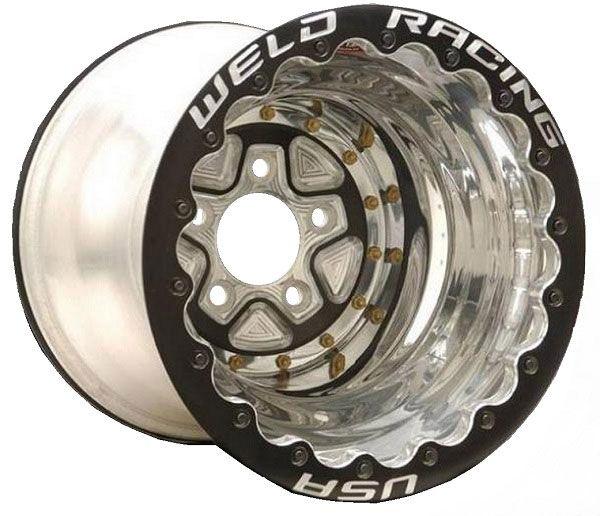 WELD AlumaStar Pro 16 x 16" Double Bead-Loc Wheel - Black Center/Polished Outter Finish with Black Bead-Loc (WE788XB616560DBL)