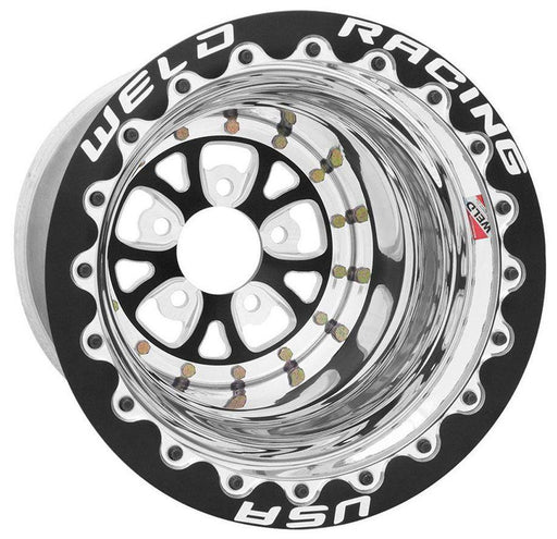 Weld V-Series 15 x 8" Wheel, Black Center, Single Beadlock for M/T - Automotive - Fast Lane Spares