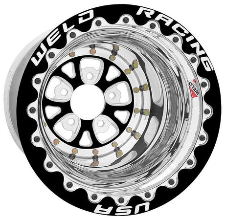 WELD V-Series 15 x 10" Wheel, Black Center, Double Beadlock for M/T (WE84B-510210MB)
