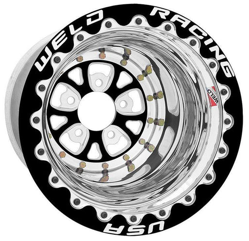 Weld V-Series 15 x 10" Wheel, Black Center, Single Beadlock for M/T - Automotive - Fast Lane Spares
