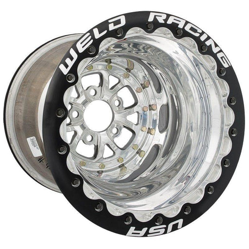 Weld V-Series 15 x 10" Wheel, Polished, Double Beadlock for M/T - Automotive - Fast Lane Spares