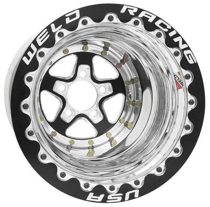 WELD Aluma-Star 15 x 8" Wheel, Black Center, Single Beadlock for M/T (WE88B508278F)