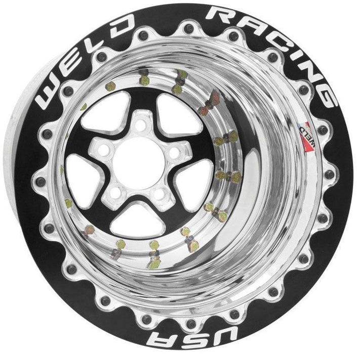 WELD Aluma-Star 15 x 9" Wheel, Black Center, Single Beadlock for M/T (WE88B509210F)