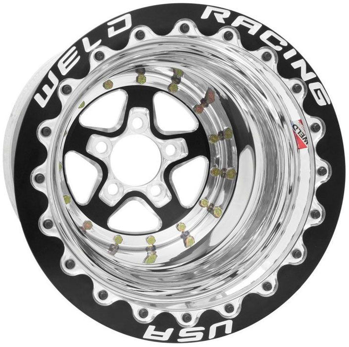 Weld Aluma-Star 15 x 10" Wheel, Black, Single Beadlock for M/T, Ultra (WE88B510B210F)
