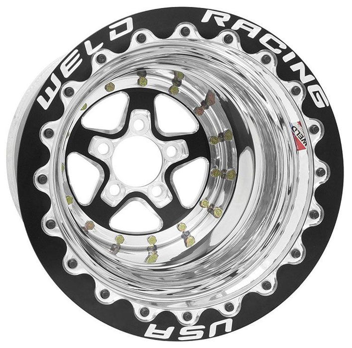 Weld Aluma-Star 15 x 15" Wheel, Black Center, Single Beadlock for M/T (WE88B515206F)