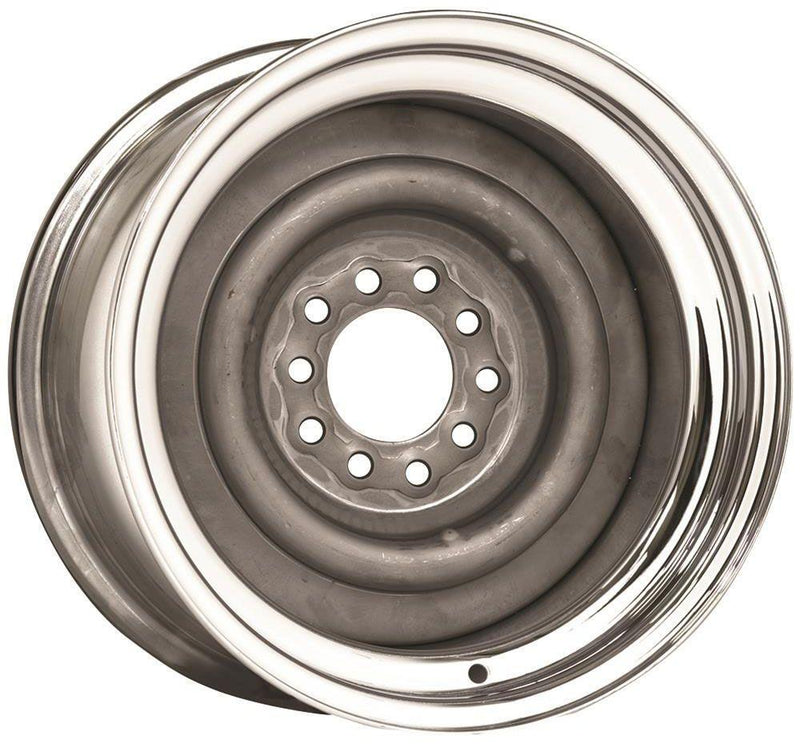 Wheel Vintiques Chrome Outer, Grey Primer Center Smoothie Steel Rim 15 x 8" (WV13-581204) WV13-581204