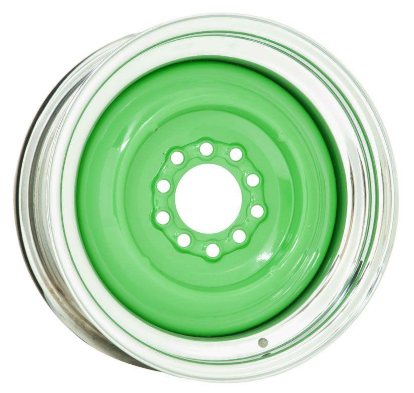 Wheel Vintiques Chrome Outer, Grey Primer Center Solid Steel Rim 15 x 6" (WV21-561204) WV21-561204
