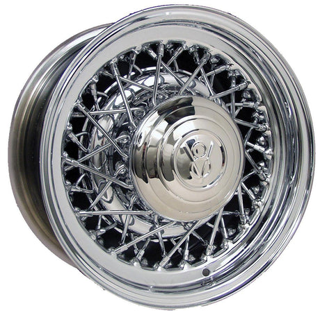 Wheel Vintiques Chrome Street Rod Wire Rim 15 x 6" (WV73-561203) WV73-561203