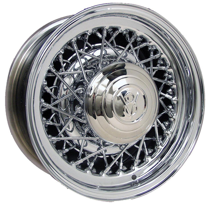 Wheel Vintiques Chrome Street Rod Wire Rim 15 x 6" (WV73-561203) WV73-561203