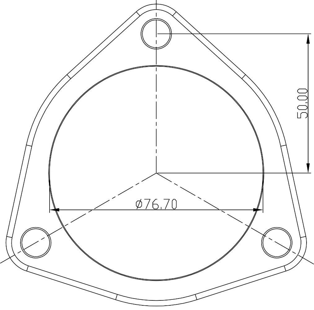 Aeroflow 3-Bolt Stainless Steel Flanges (AF9551-0012) AF9551-0012