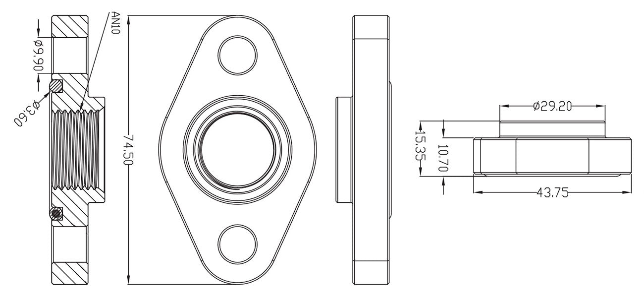 Aeroflow Turbo Drain Adapter (AF463-03)