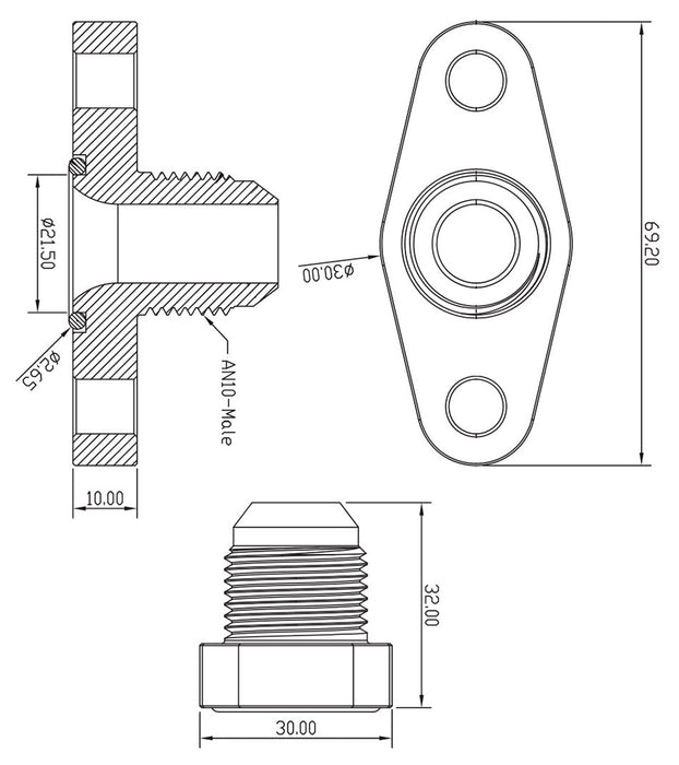 Aeroflow Turbo Drain Adapter (AF463-06)