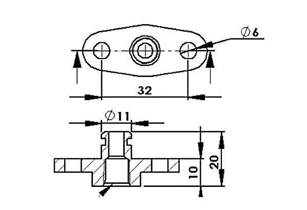 Aeroflow Fuel Rail Adapter (Black) (AF64-2064BLK)