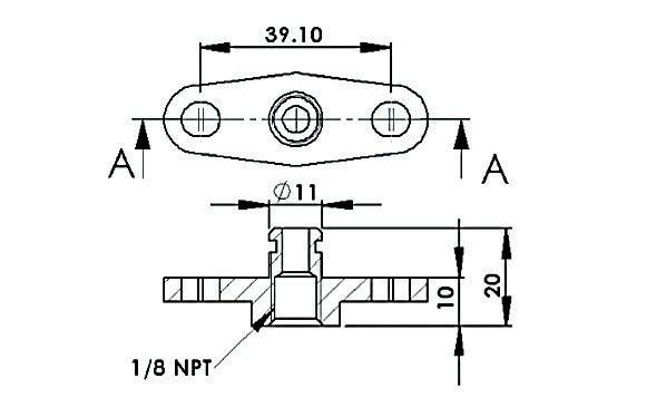 Aeroflow Fuel Rail Adapter (Red) (AF64-2065R)
