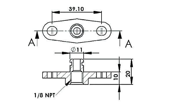 Aeroflow Fuel Rail Adapter (Raw) (AF64-2065S)