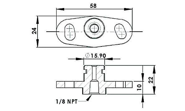 Aeroflow Fuel Rail Adapter (Blue) (AF64-2066)