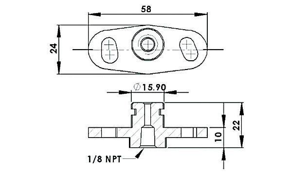 Aeroflow Fuel Rail Adapter (Black) (AF64-2066BLK)