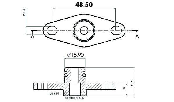 Aeroflow Fuel Rail Adapter (Black) (AF64-2067BLK)