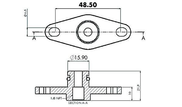 Aeroflow Fuel Rail Adapter (Raw) (AF64-2067S)