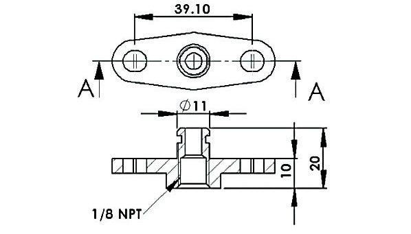 Aeroflow Fuel Rail Adapter (Black) (AF64-2068BLK)