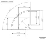 Aeroflow 1-7/8" (48mm) Steam Pipe Tube, 90 Degree Bend, 1.0D Radius (AF8503-1875)