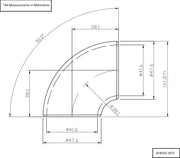 Aeroflow 1-7/8" (48mm) Steam Pipe Tube, 90 Degree Bend, 1.0D Radius (AF8503-1875)