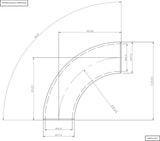 Aeroflow 1-7/8" (48mm) Steam Pipe Tube, 90 Degree Bend, 2.5D Radius (AF8533-1875)