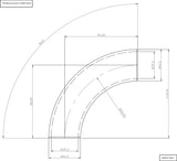 Aeroflow 1-5/8" (42mm) Steam Pipe Tube, 90 Degree Bend, 3.0D Radius (AF8543-1625)
