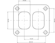 Aeroflow Stainless Steel Turbine Inlet Flange Twin Entry (AF9551-0003)