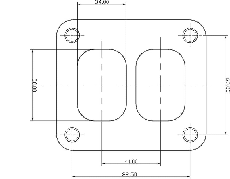 Aeroflow Stainless Steel Turbine Inlet Flange Twin Entry (AF9551-0003)