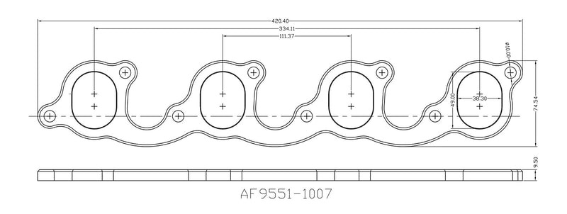 Aeroflow Ford Cleveland 1-3/4" Oval Port Header Flange (AF9551-1007)