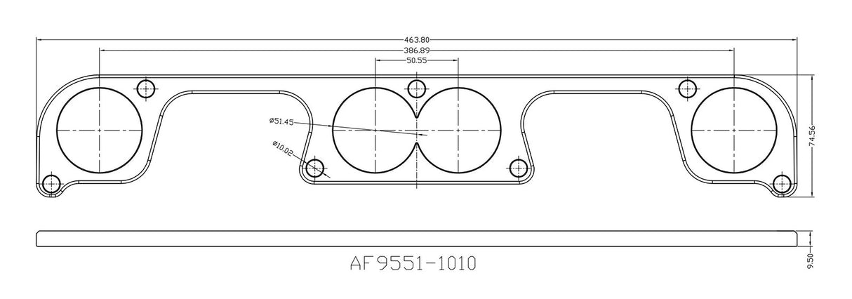 Aeroflow SB Chev Spread Port 2" Round Port Header Flange (AF9551-1010)