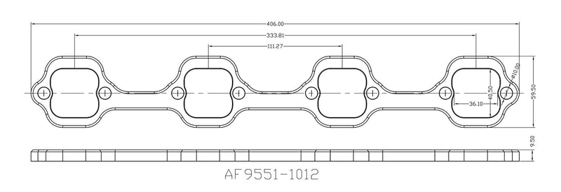Aeroflow SB Ford 1-3/4" Rectange Port Header Flanges (AF9551-1012)